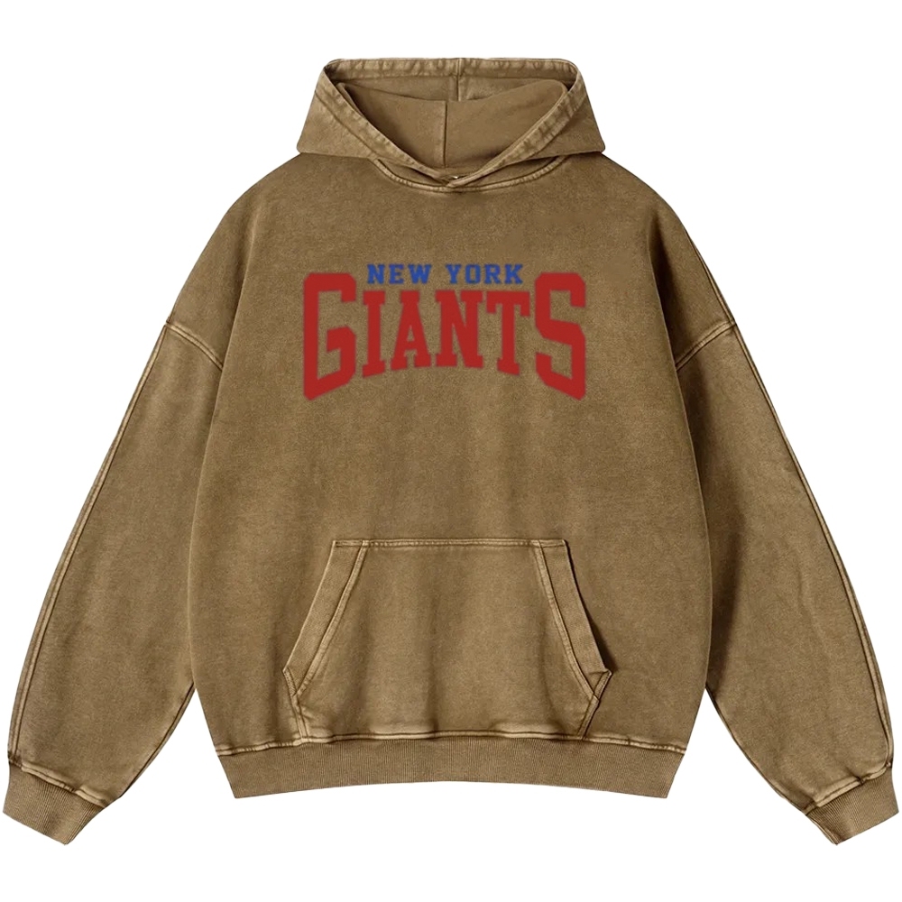 Unisex Casual Printed Double-sided Washed Hoodie New York Giants