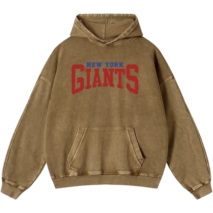 Unisex Casual Printed Double-sided Washed Hoodie New York Giants