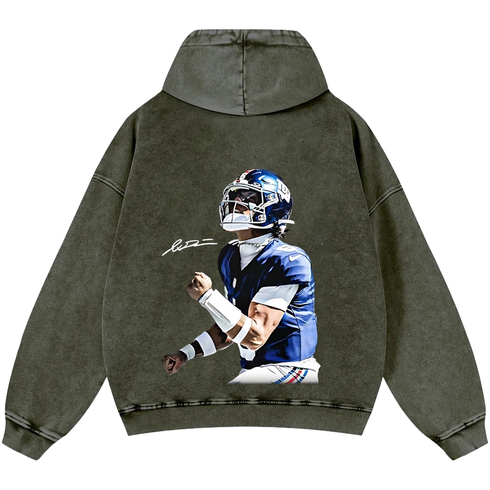Unisex Casual Printed Double-sided Washed Hoodie New York Giants