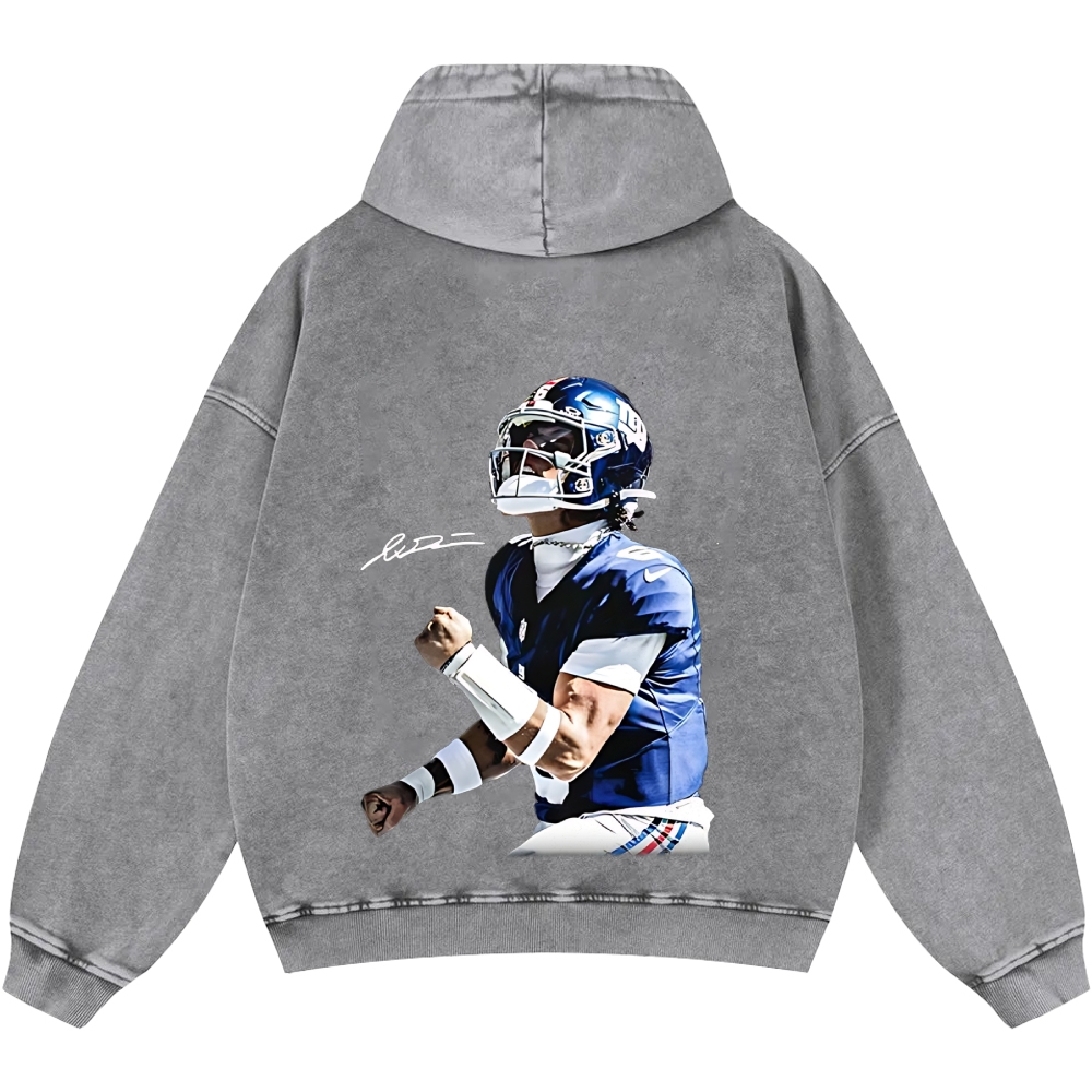 Unisex Casual Printed Double-sided Washed Hoodie New York Giants