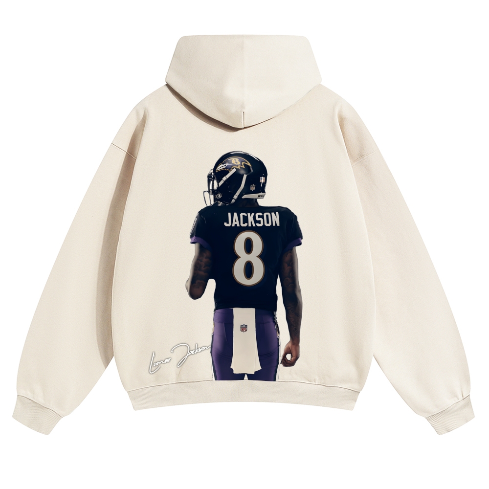 Casual Cotton Hoodie | Ravens LAMAR JACKSON