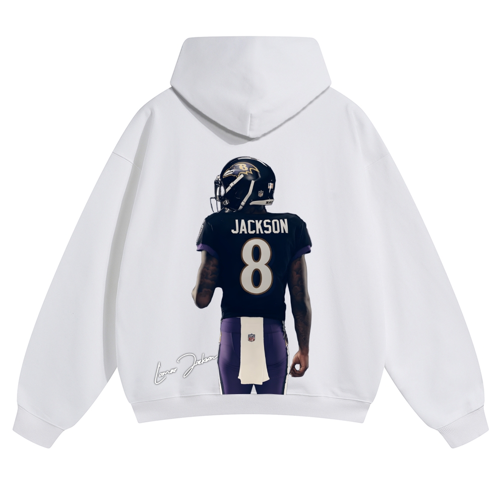 Casual Cotton Hoodie | Ravens LAMAR JACKSON