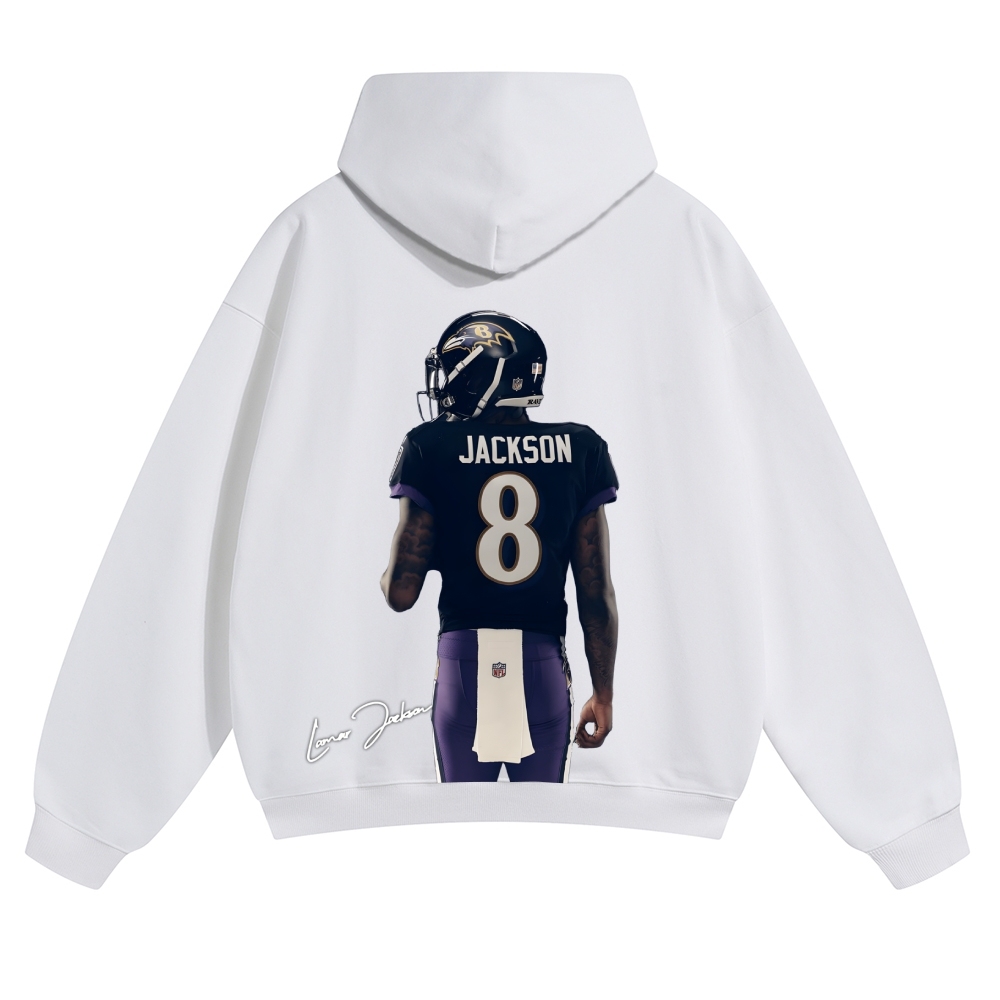 Casual Cotton Hoodie | Ravens LAMAR JACKSON