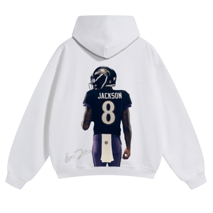 Casual Cotton Hoodie | Ravens LAMAR JACKSON