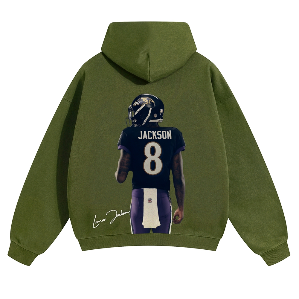 Casual Cotton Hoodie | Ravens LAMAR JACKSON