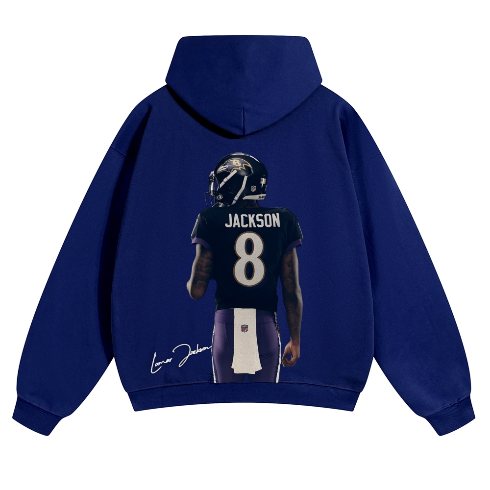 Casual Cotton Hoodie | Ravens LAMAR JACKSON