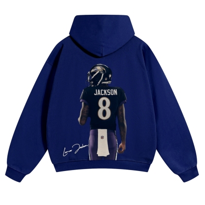Casual Cotton Hoodie | Ravens LAMAR JACKSON