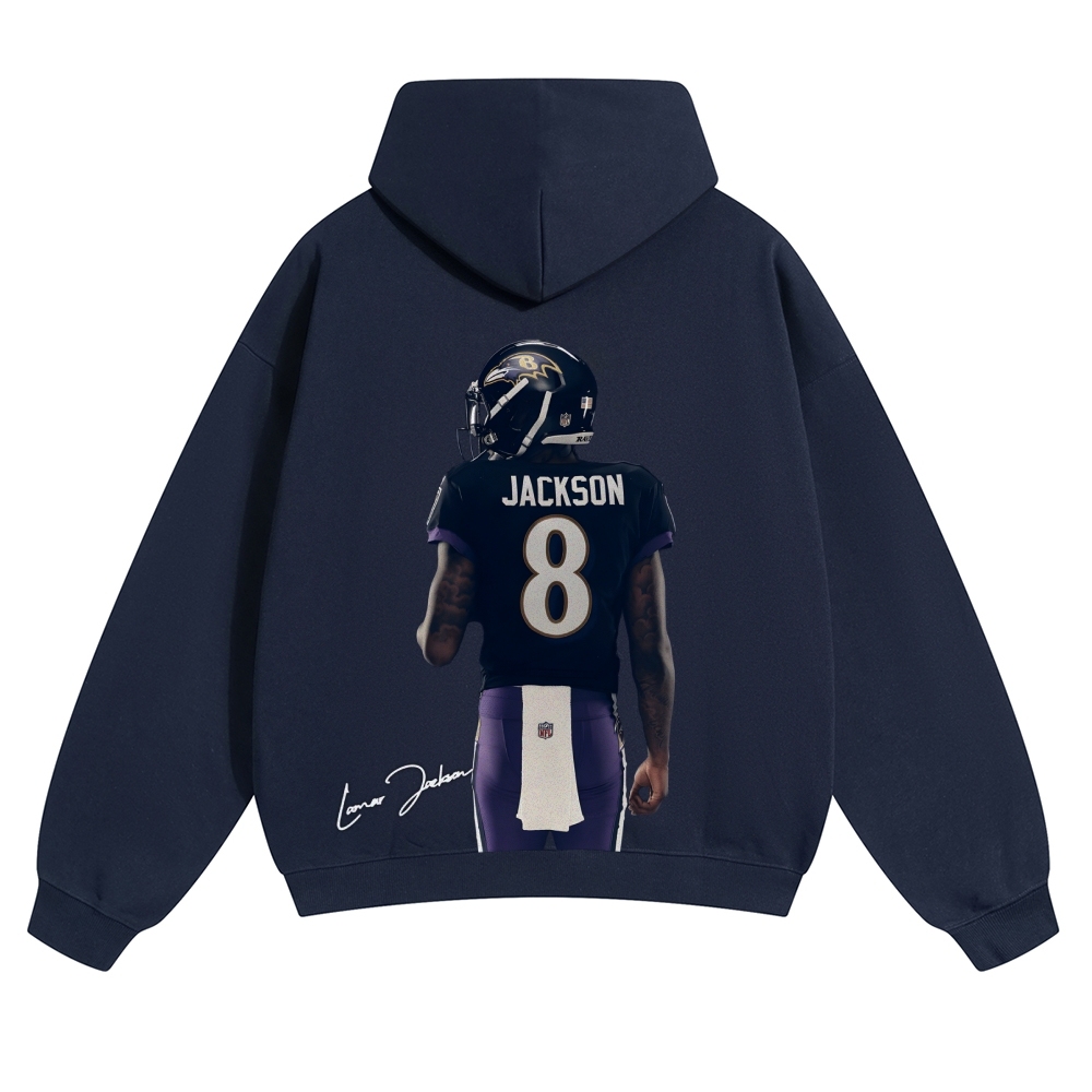 Casual Cotton Hoodie | Ravens LAMAR JACKSON