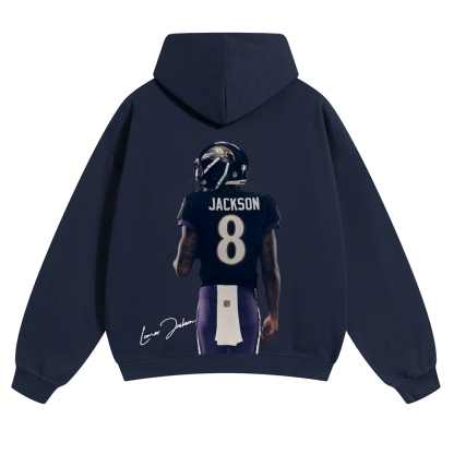Casual Cotton Hoodie | Ravens LAMAR JACKSON