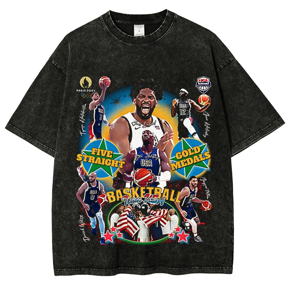 USA Dream Team | Unisex Fit Washed T-Shirt 2511020143