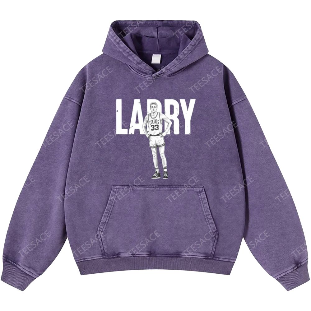 Larry Bird | Unisex Casual Printed Double-sided Washed Hoodie 2511024075