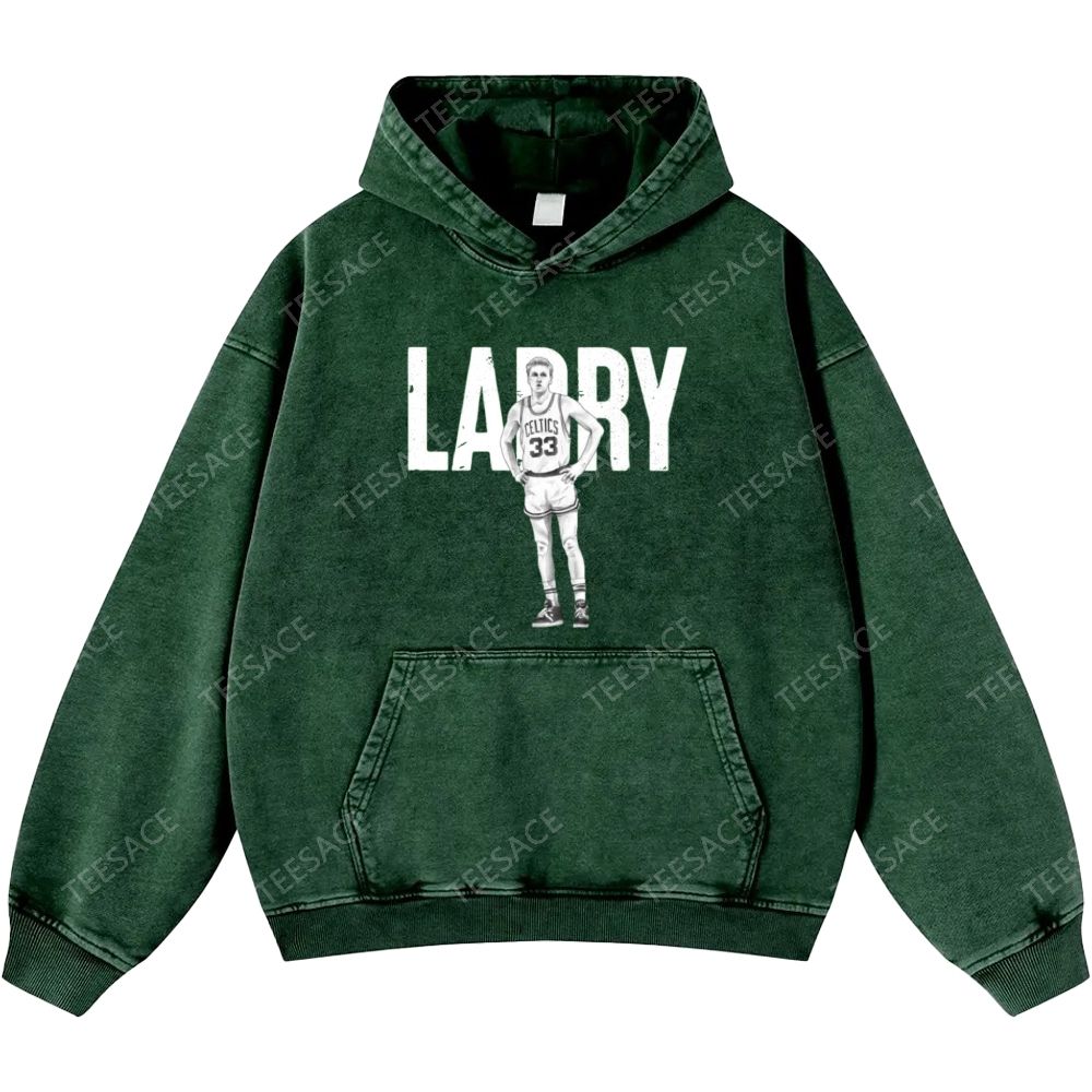 Larry Bird | Unisex Casual Printed Double-sided Washed Hoodie 2511024075