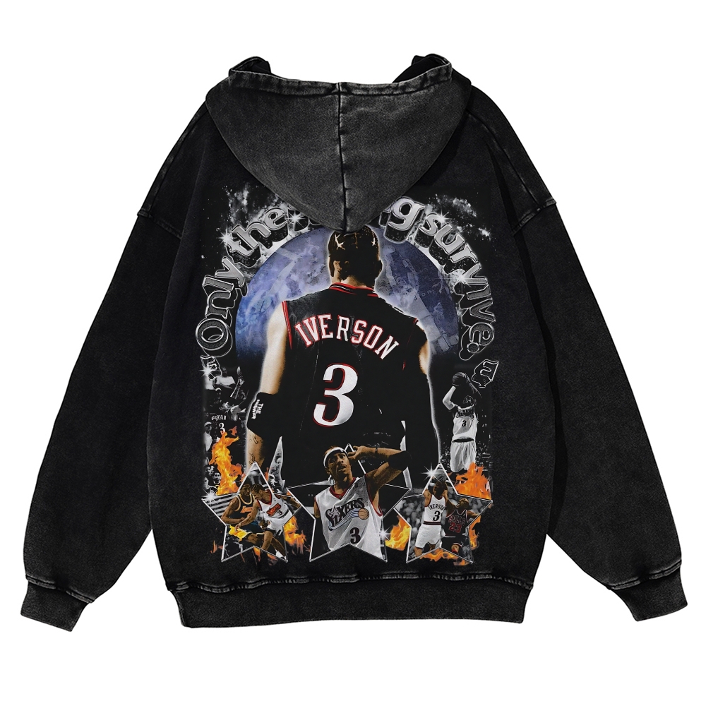 Allen Iverson | Casual Washed Hoodie 2511024164