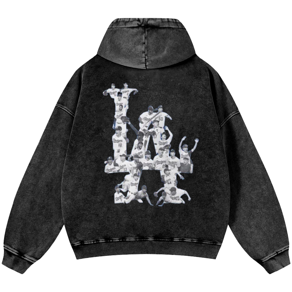 Dodgers | Unisex Casual Printed Double-sided Washed Hoodie 2511025653