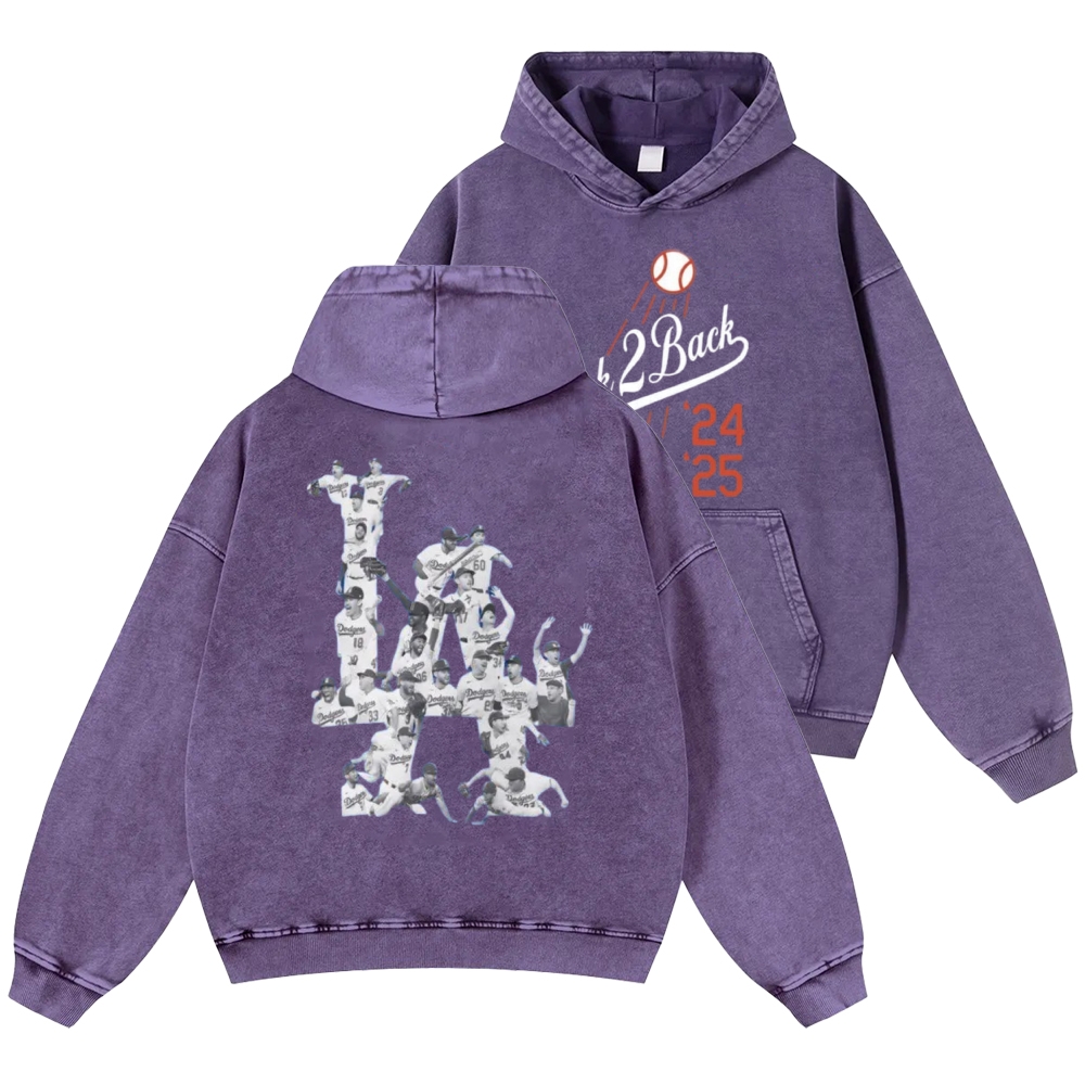 Dodgers | Unisex Casual Printed Double-sided Washed Hoodie 2511025653