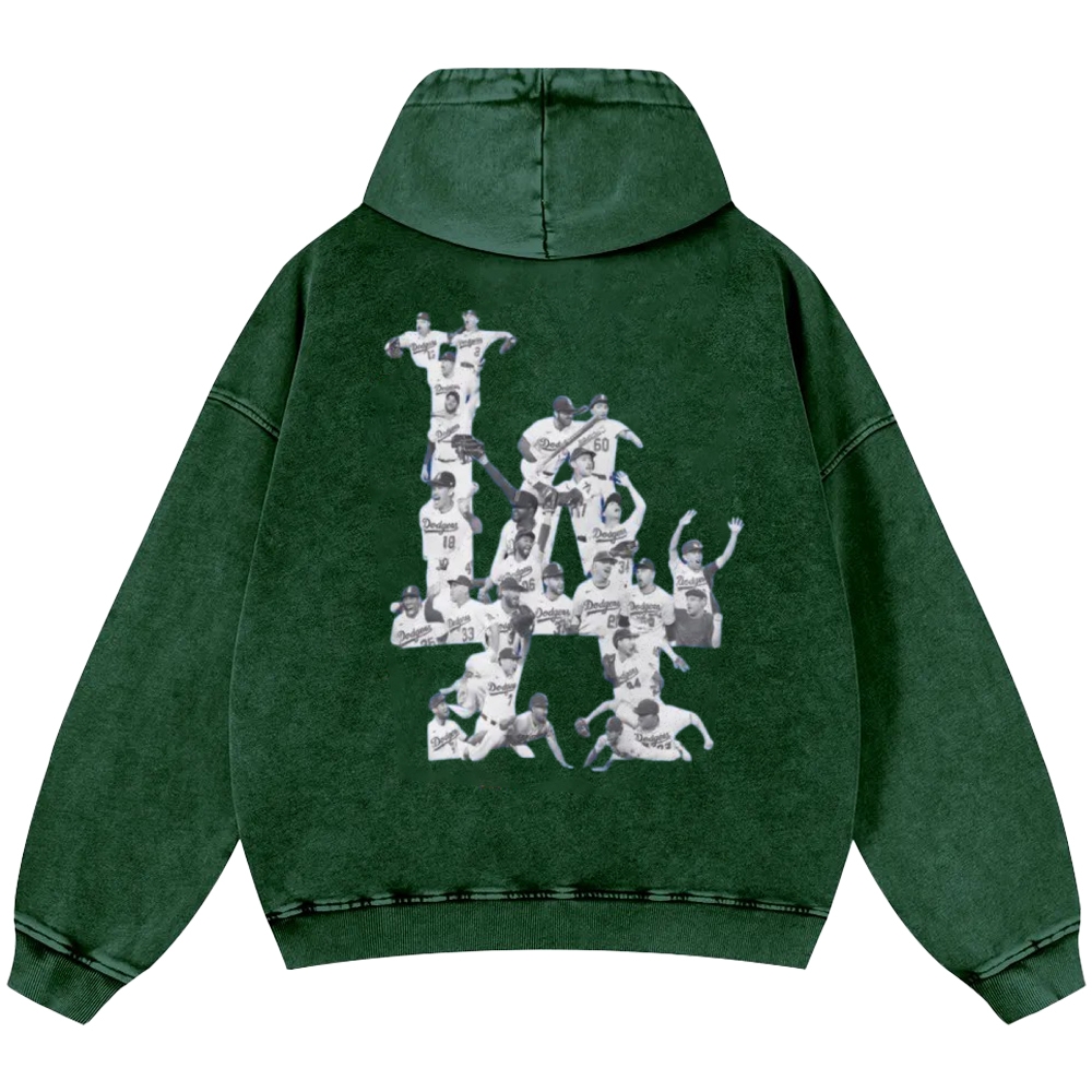 Dodgers | Unisex Casual Printed Double-sided Washed Hoodie 2511025653