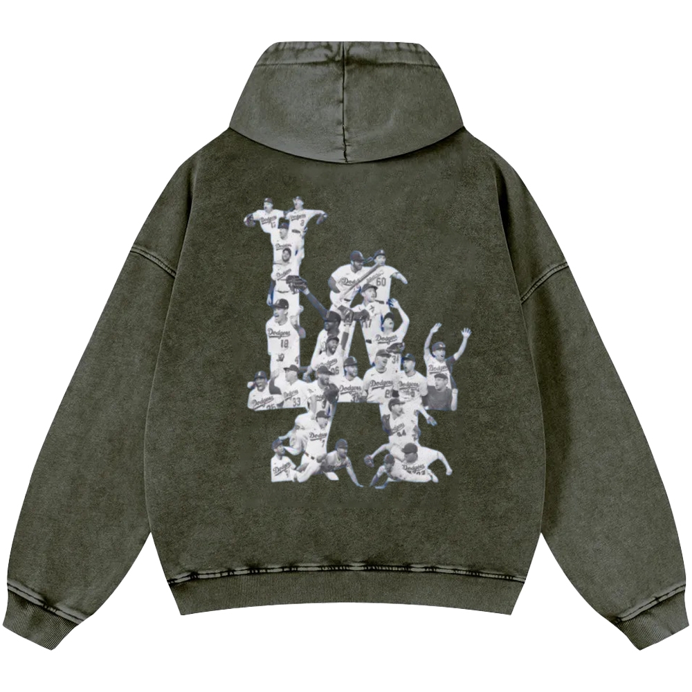 Dodgers | Unisex Casual Printed Double-sided Washed Hoodie 2511025653