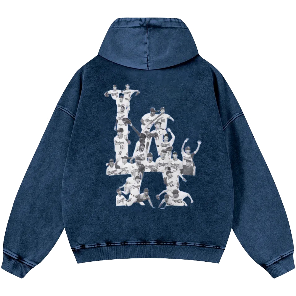 Dodgers | Unisex Casual Printed Double-sided Washed Hoodie 2511025653