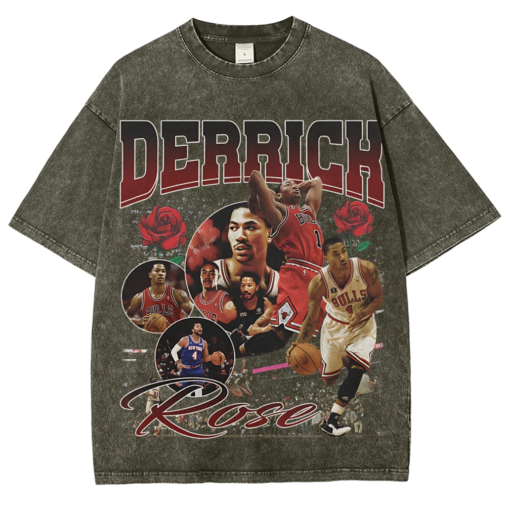 Unisex Fit Washed T-Shirt DERRICK ROSE TEE