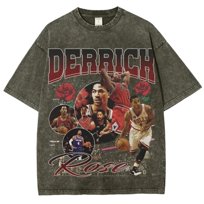 Unisex Fit Washed T-Shirt DERRICK ROSE TEE