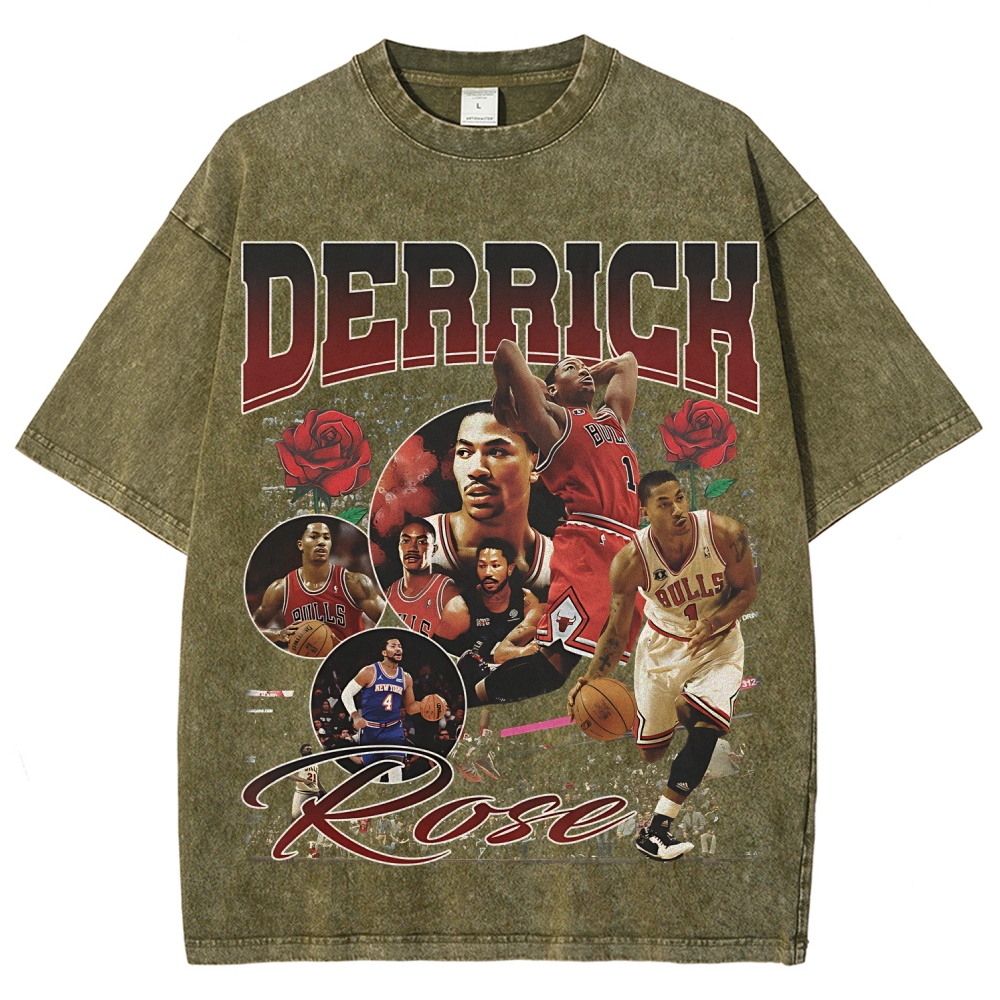 Unisex Fit Washed T-Shirt DERRICK ROSE TEE