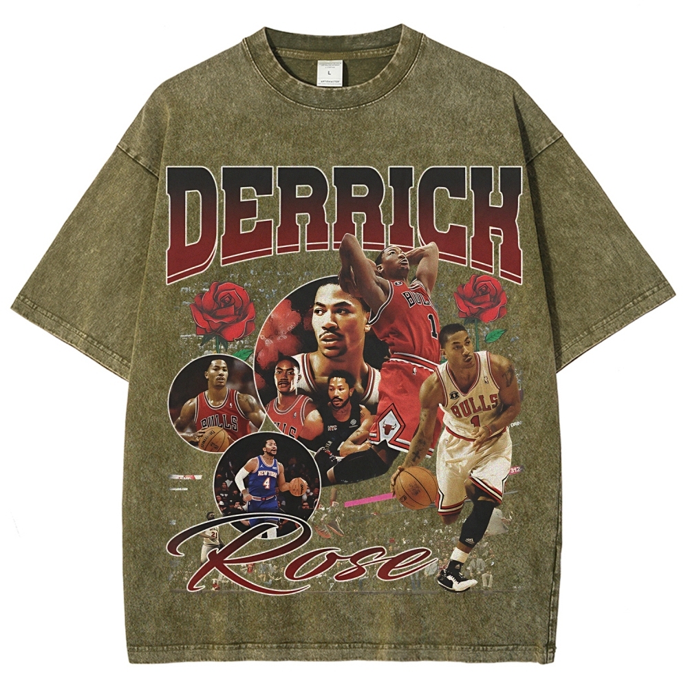 Unisex Fit Washed T-Shirt DERRICK ROSE TEE