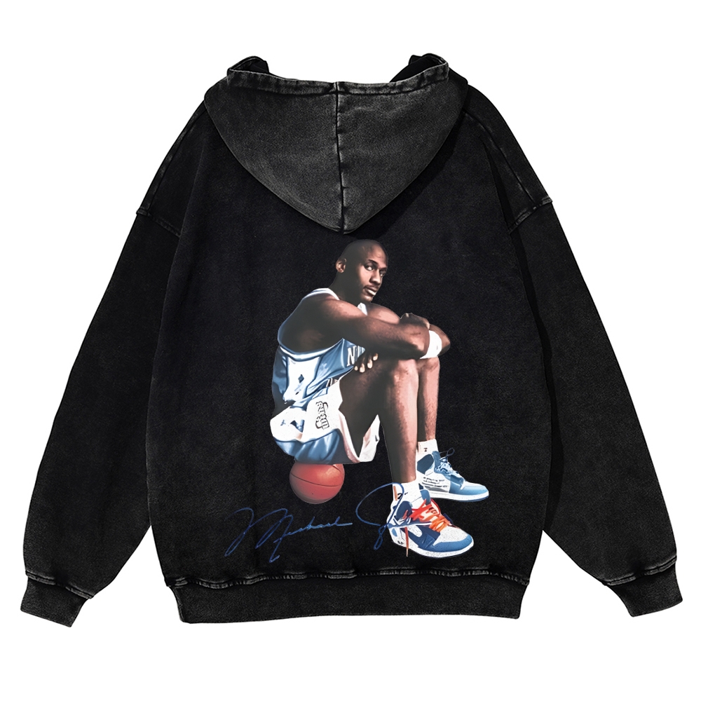 Unisex Washed Cotton Zip Up Hoodie 2511028462