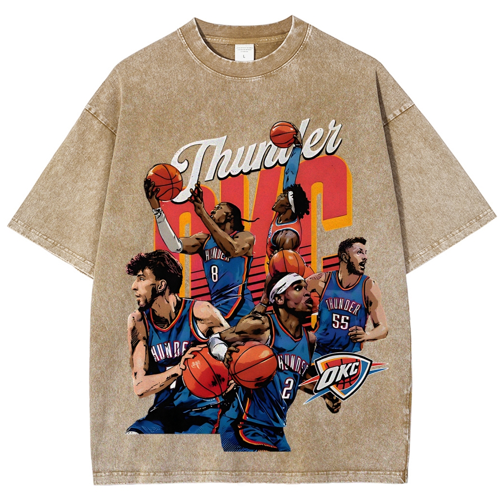 Unisex Fit Washed T-Shirt 2025 OKLAHOMA CITY THUNDER TEE