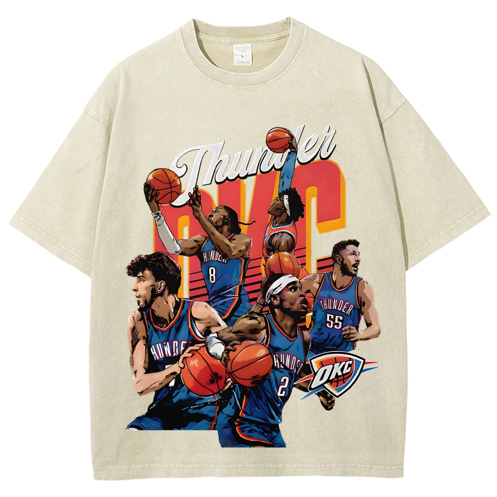 Unisex Fit Washed T-Shirt 2025 OKLAHOMA CITY THUNDER TEE