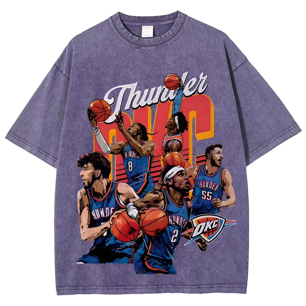 Unisex Fit Washed T-Shirt 2025 OKLAHOMA CITY THUNDER TEE
