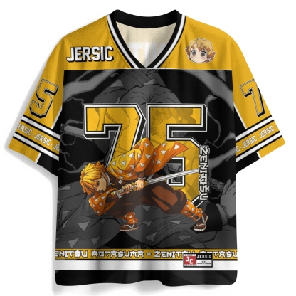 Demon slayer Anime Football Jersey Mesh Shirts 