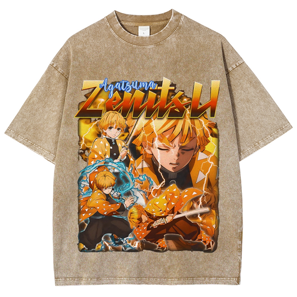 Unisex Fit Washed T-Shirt  | AGATSUMA ZENITSU