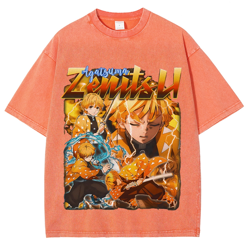 Unisex Fit Washed T-Shirt  | AGATSUMA ZENITSU