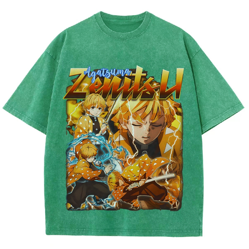 Unisex Fit Washed T-Shirt  | AGATSUMA ZENITSU
