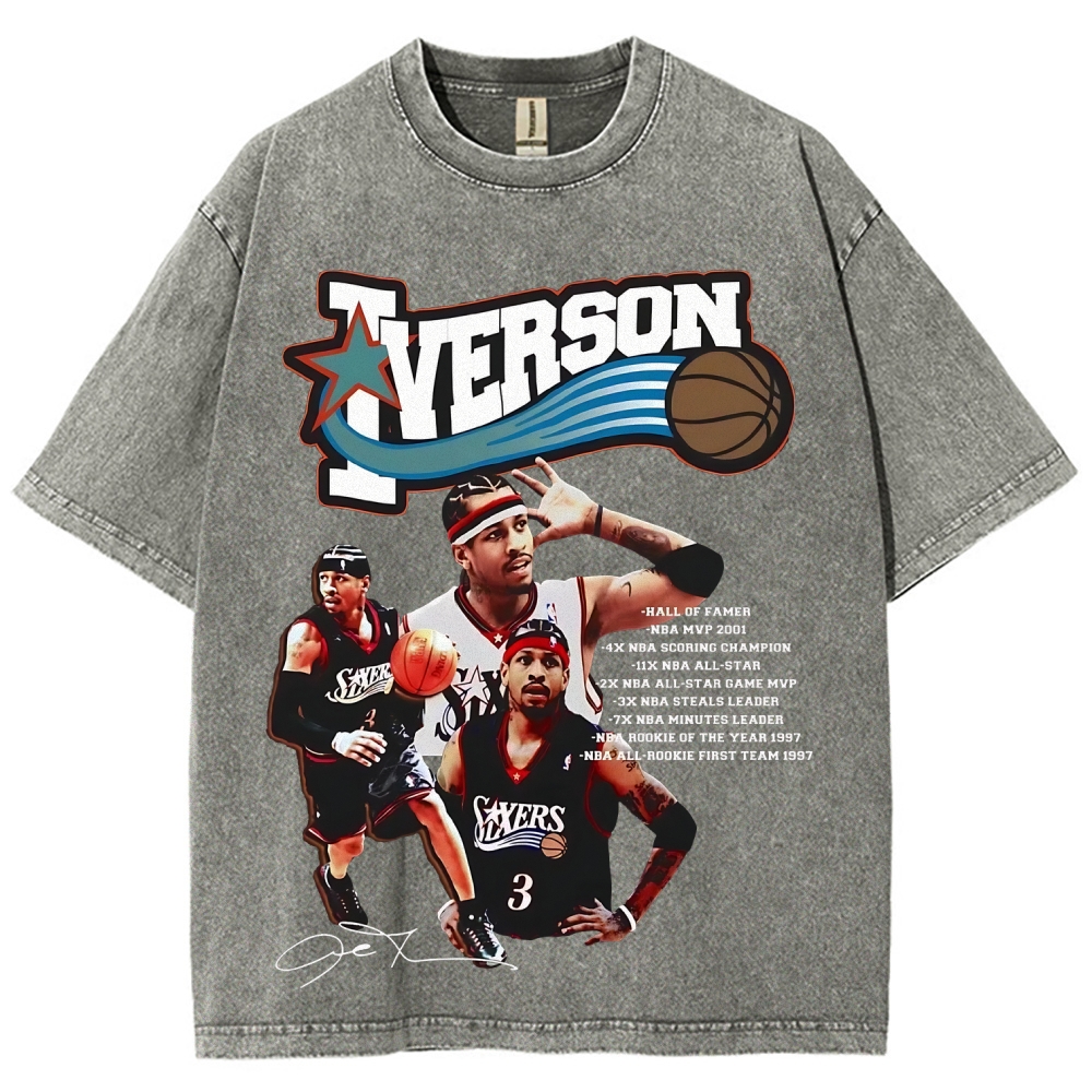 Unisex Fit Washed T-Shirt VINTAGE TEE | ALLEN IVERSON