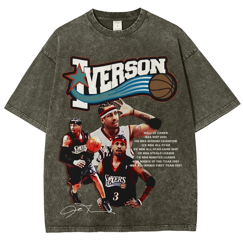 Unisex Fit Washed T-Shirt VINTAGE TEE | ALLEN IVERSON