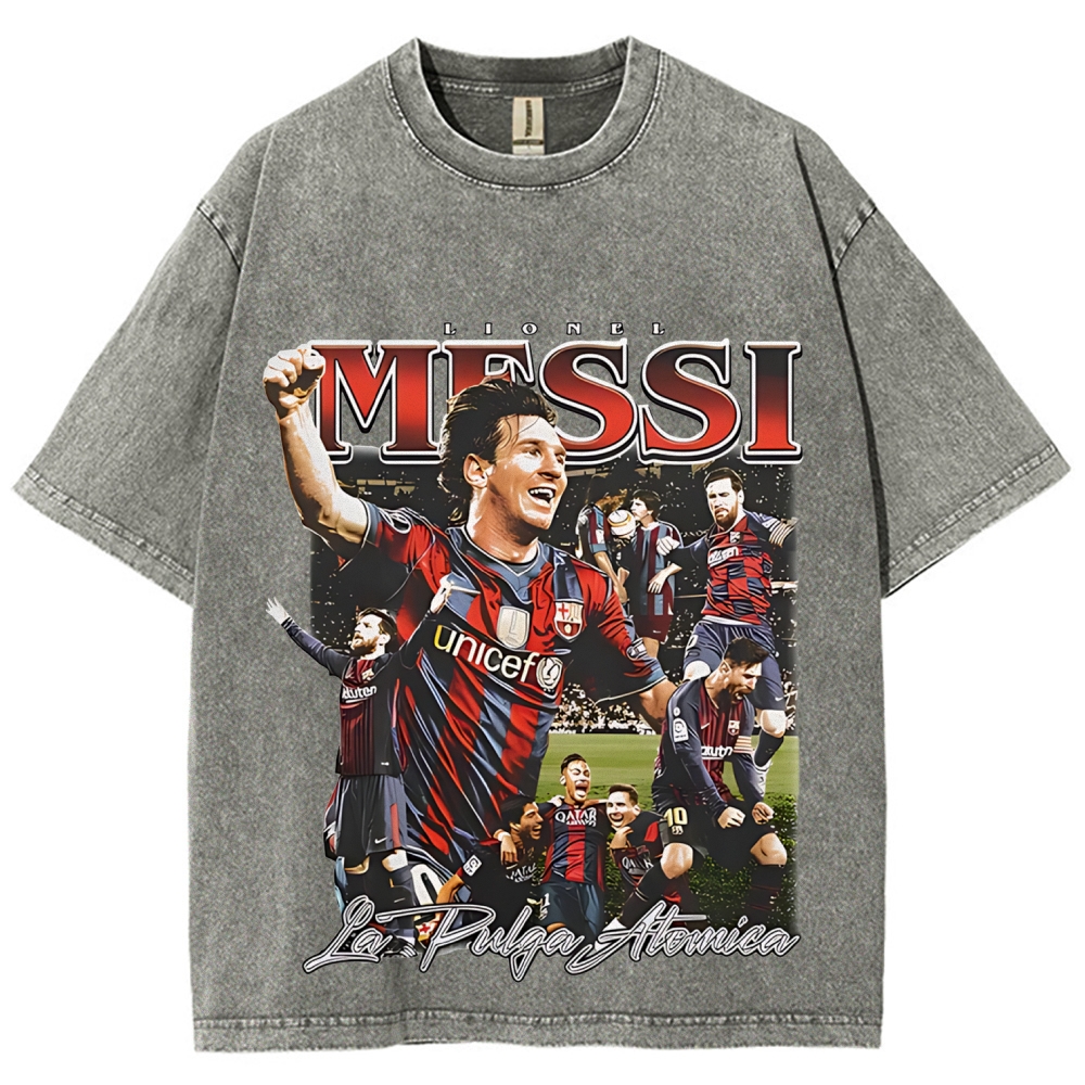 Unisex Fit Washed T-Shirt | LIONEL MESSI TEE