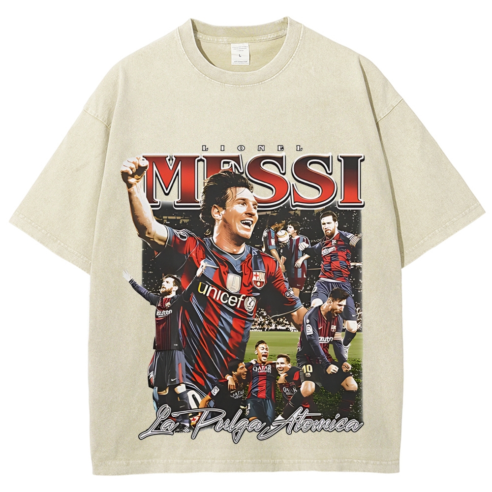 Unisex Fit Washed T-Shirt | LIONEL MESSI TEE