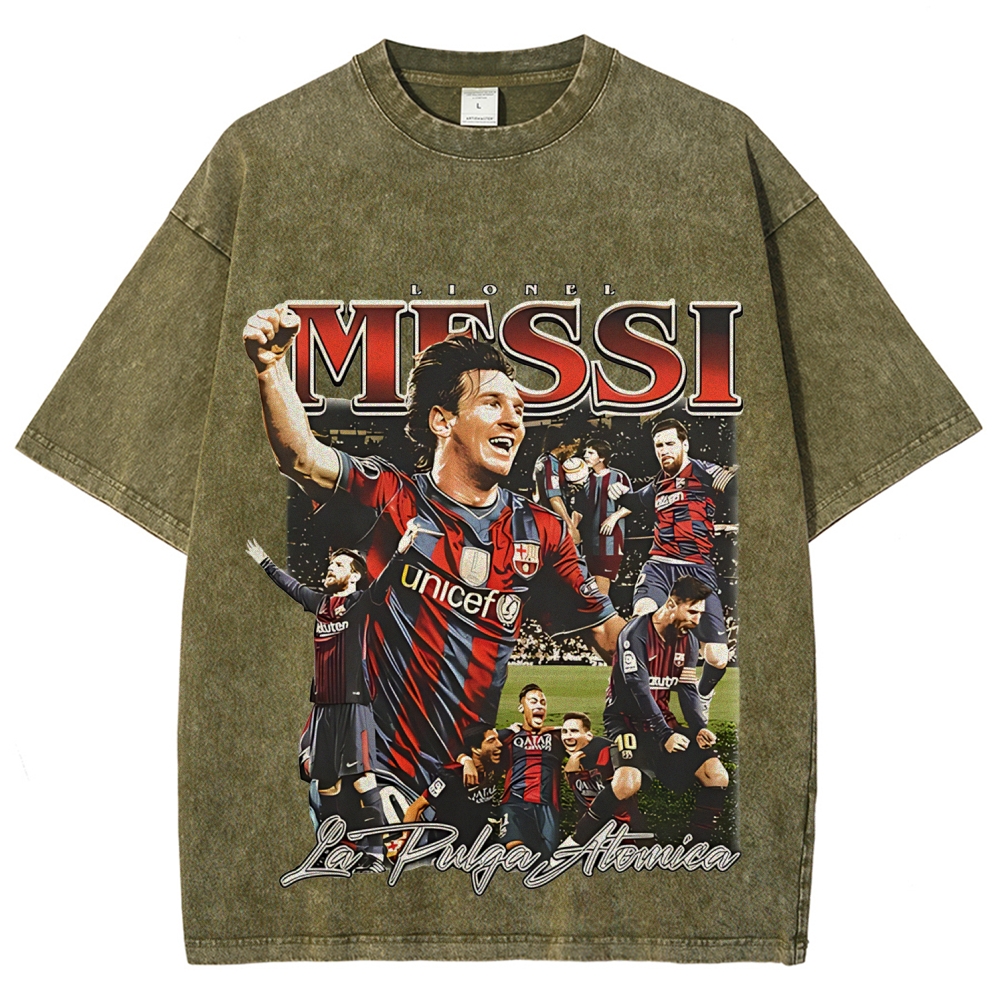 Unisex Fit Washed T-Shirt | LIONEL MESSI TEE