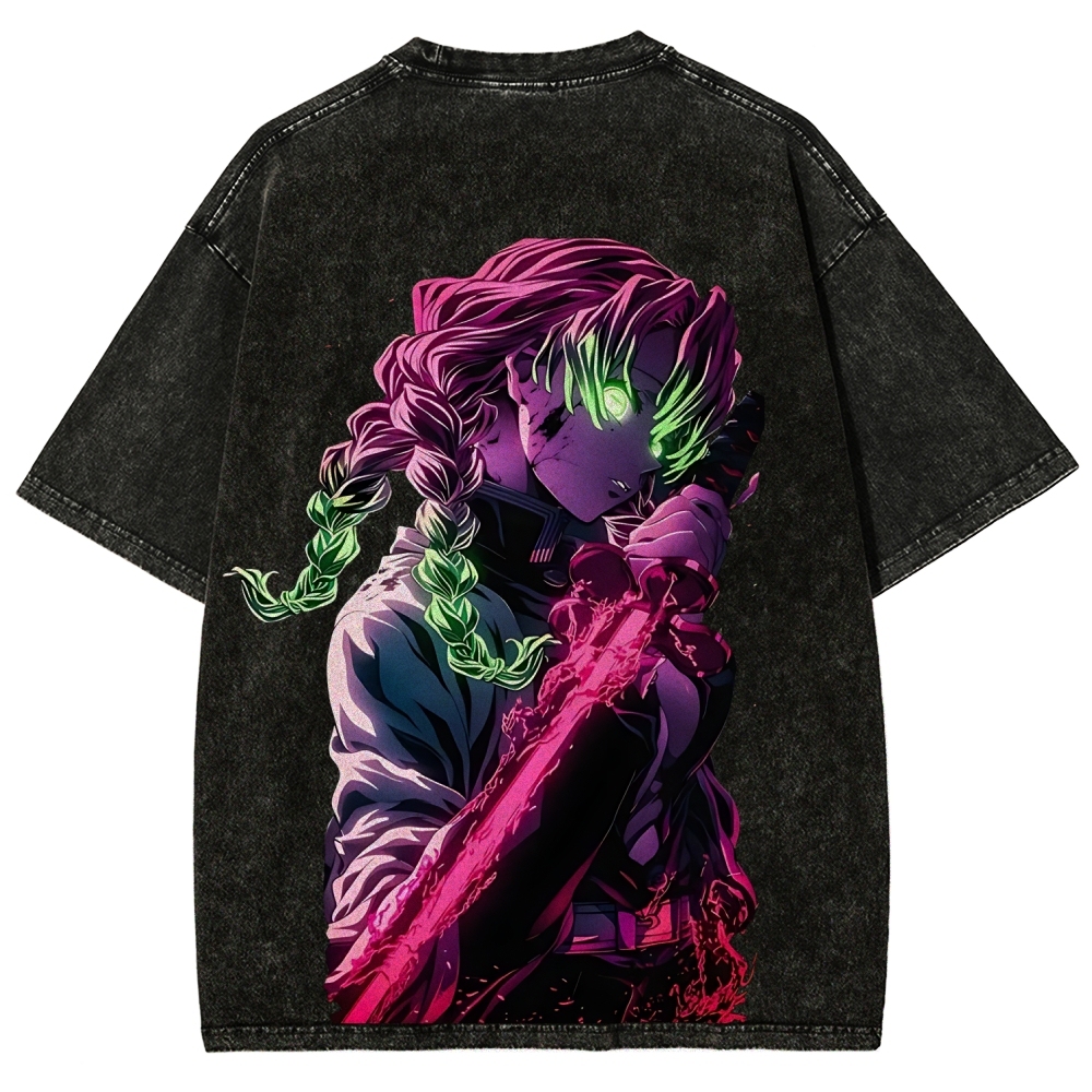 MITSURI KANROJI UNISEX ANIME INSPIRED VINTAGE WASHED TEE丨DEMON SLAYER-[DS]