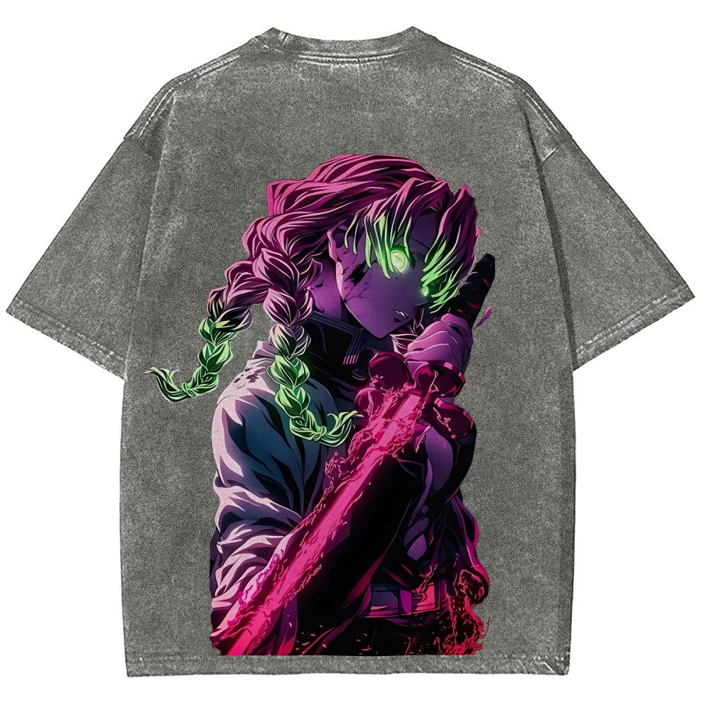 MITSURI KANROJI UNISEX ANIME INSPIRED VINTAGE WASHED TEE丨DEMON SLAYER-[DS]