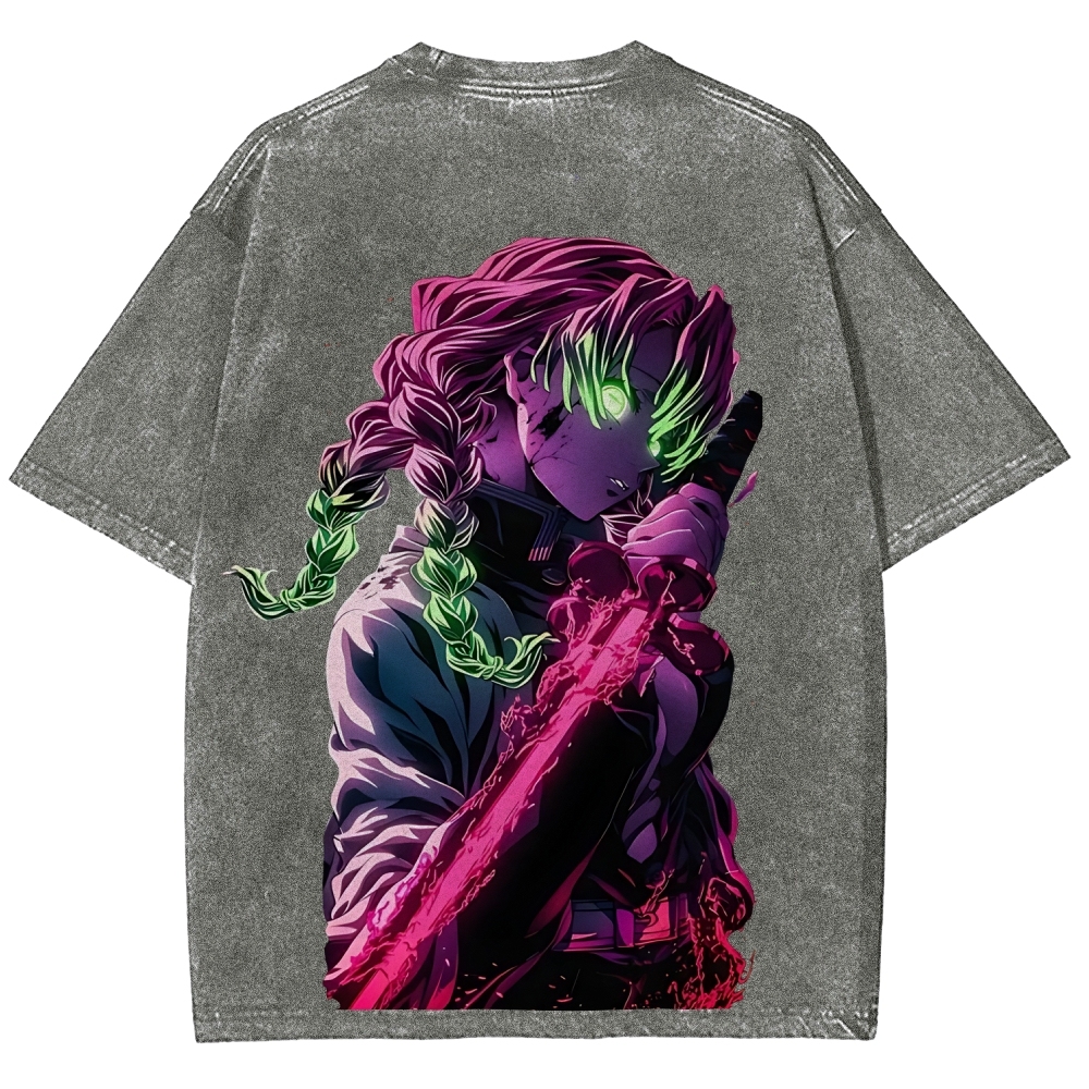 MITSURI KANROJI UNISEX ANIME INSPIRED VINTAGE WASHED TEE丨DEMON SLAYER-[DS]