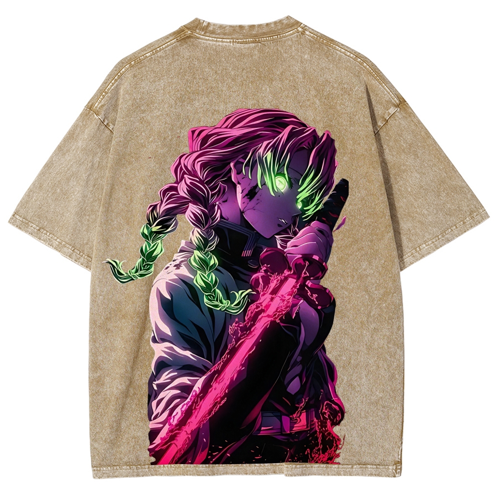 MITSURI KANROJI UNISEX ANIME INSPIRED VINTAGE WASHED TEE丨DEMON SLAYER-[DS]