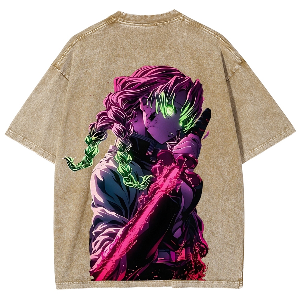 MITSURI KANROJI UNISEX ANIME INSPIRED VINTAGE WASHED TEE丨DEMON SLAYER-[DS]