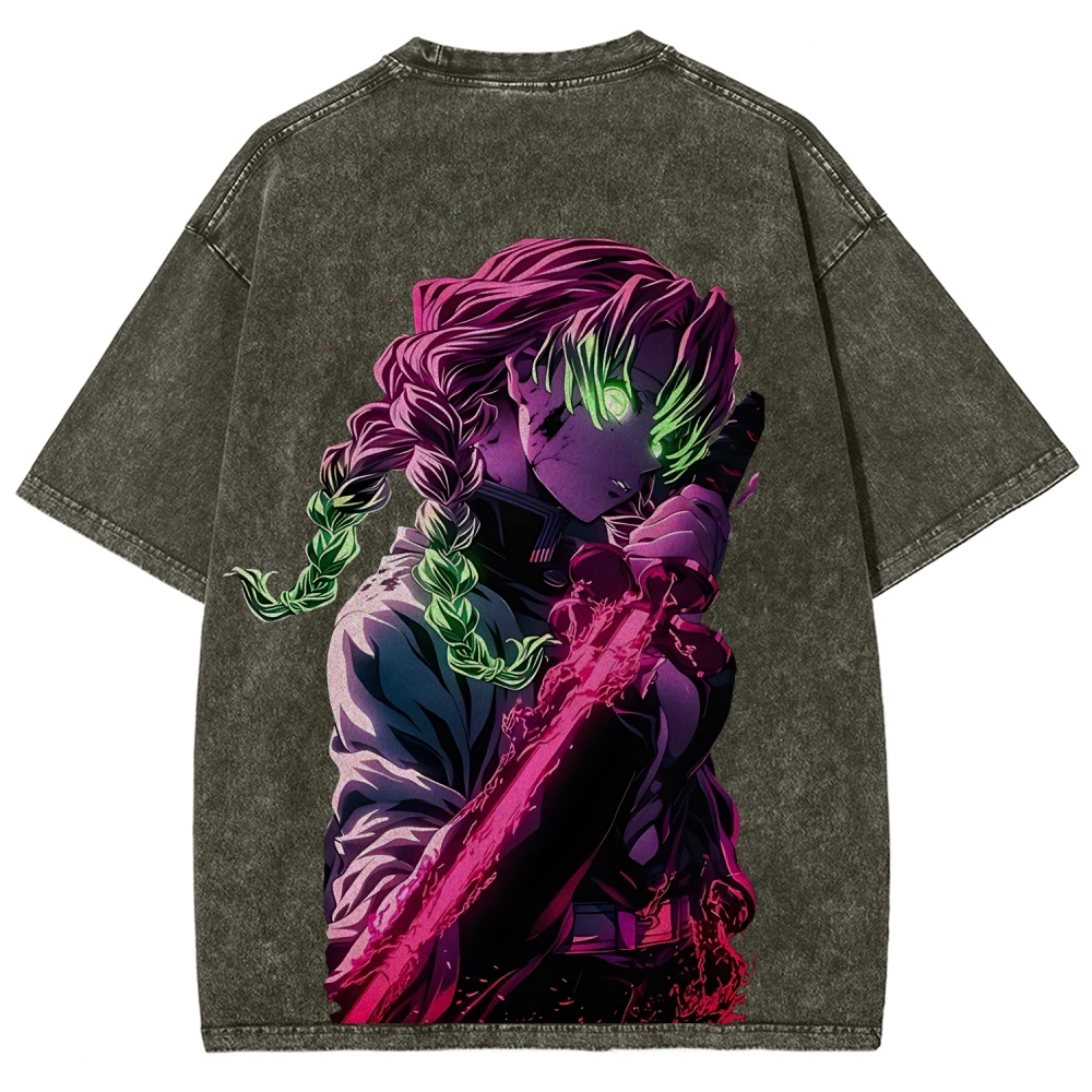 MITSURI KANROJI UNISEX ANIME INSPIRED VINTAGE WASHED TEE丨DEMON SLAYER-[DS]