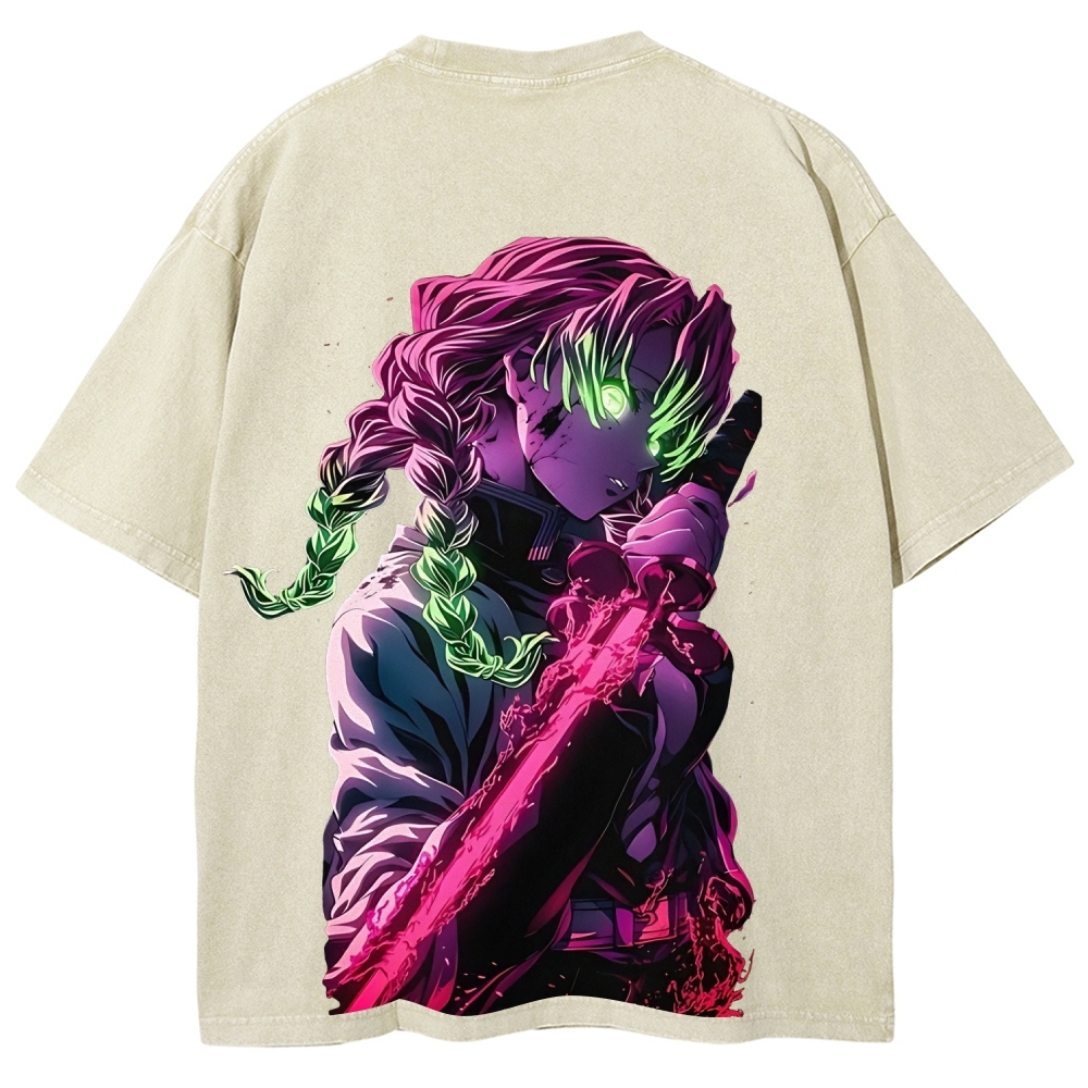 MITSURI KANROJI UNISEX ANIME INSPIRED VINTAGE WASHED TEE丨DEMON SLAYER-[DS]