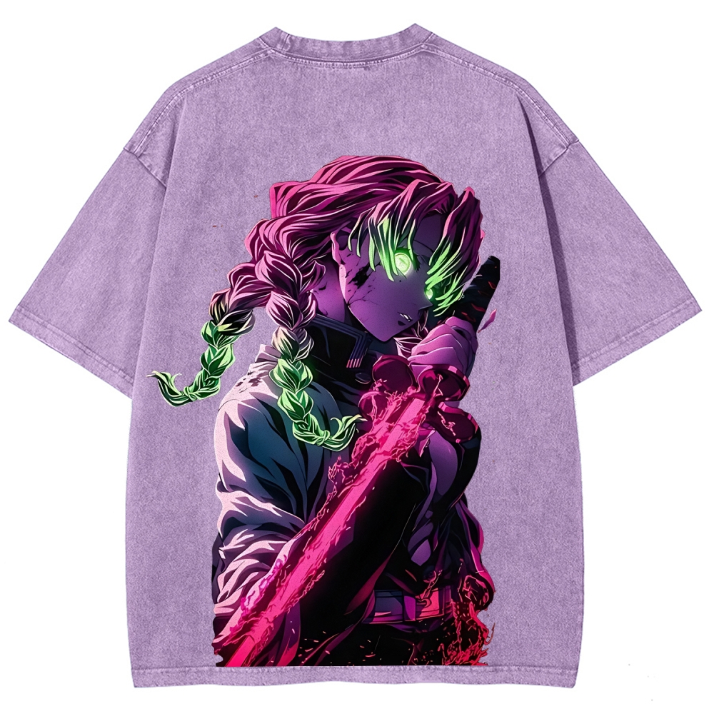 MITSURI KANROJI UNISEX ANIME INSPIRED VINTAGE WASHED TEE丨DEMON SLAYER-[DS]