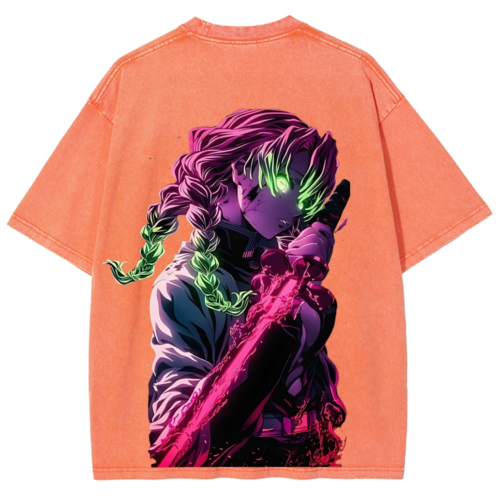 MITSURI KANROJI UNISEX ANIME INSPIRED VINTAGE WASHED TEE丨DEMON SLAYER-[DS]