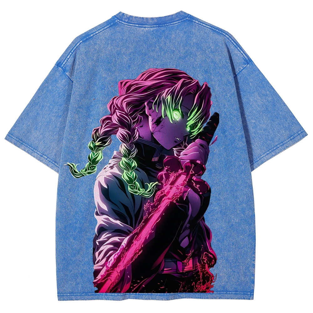 MITSURI KANROJI UNISEX ANIME INSPIRED VINTAGE WASHED TEE丨DEMON SLAYER-[DS]