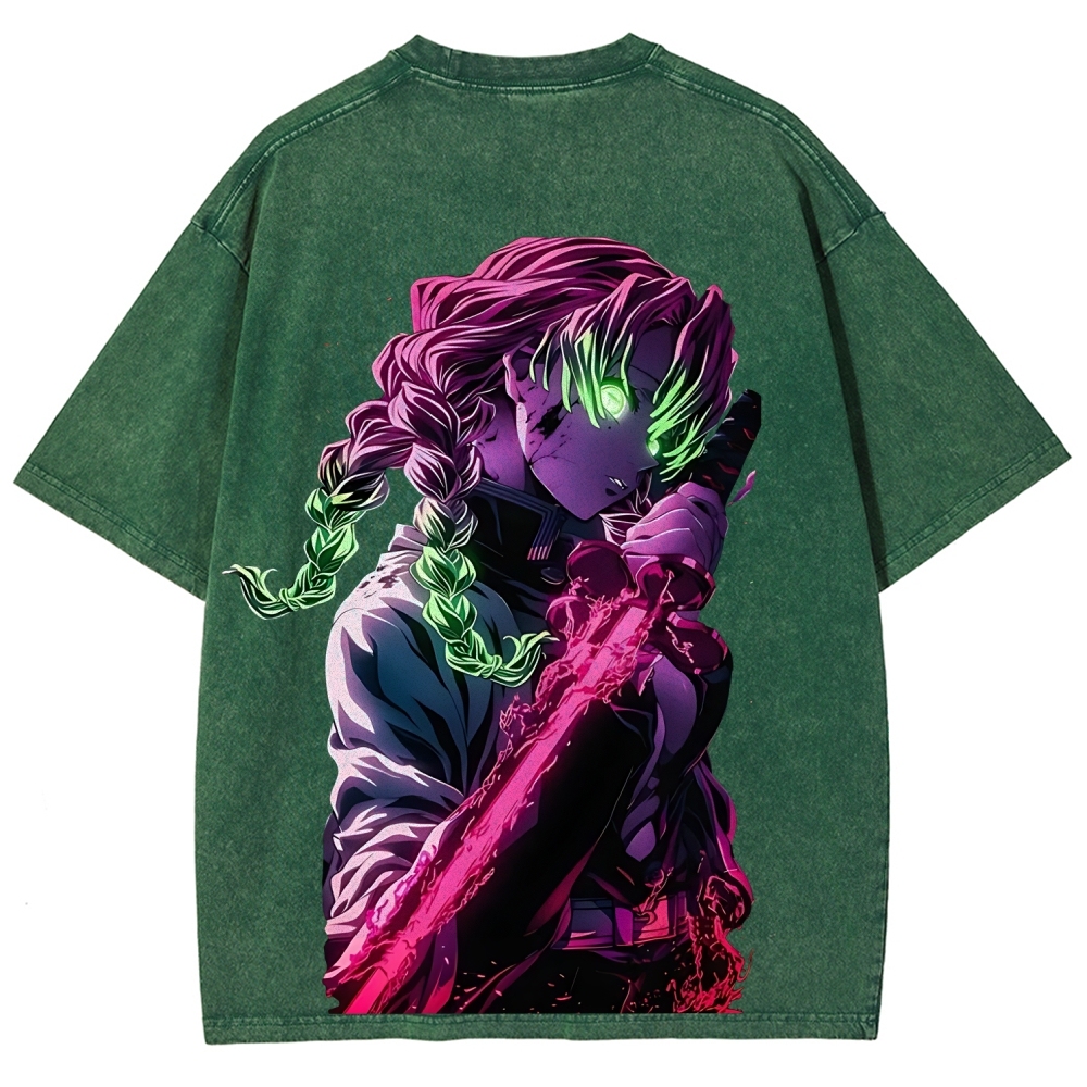MITSURI KANROJI UNISEX ANIME INSPIRED VINTAGE WASHED TEE丨DEMON SLAYER-[DS]